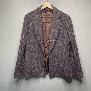 Vintage Jordache Womens Tweed Blazer Size 14